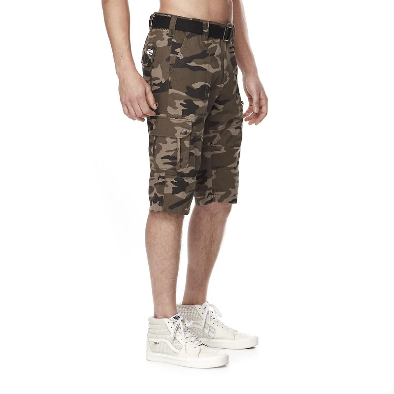 Dark Black Capri cargo avec ceinture pour hommes