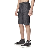 Dark Black Capri cargo avec ceinture pour hommes