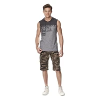 Dark Black Capri cargo avec ceinture pour hommes