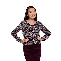 Girls Justice Flower Bed CrossOver Top