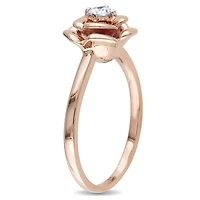 Bague de forme fleur Miabella avec diamants 0,14 CT poids total en or rosé 10K