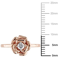 Bague de forme fleur Miabella avec diamants 0,14 CT poids total en or rosé 10K