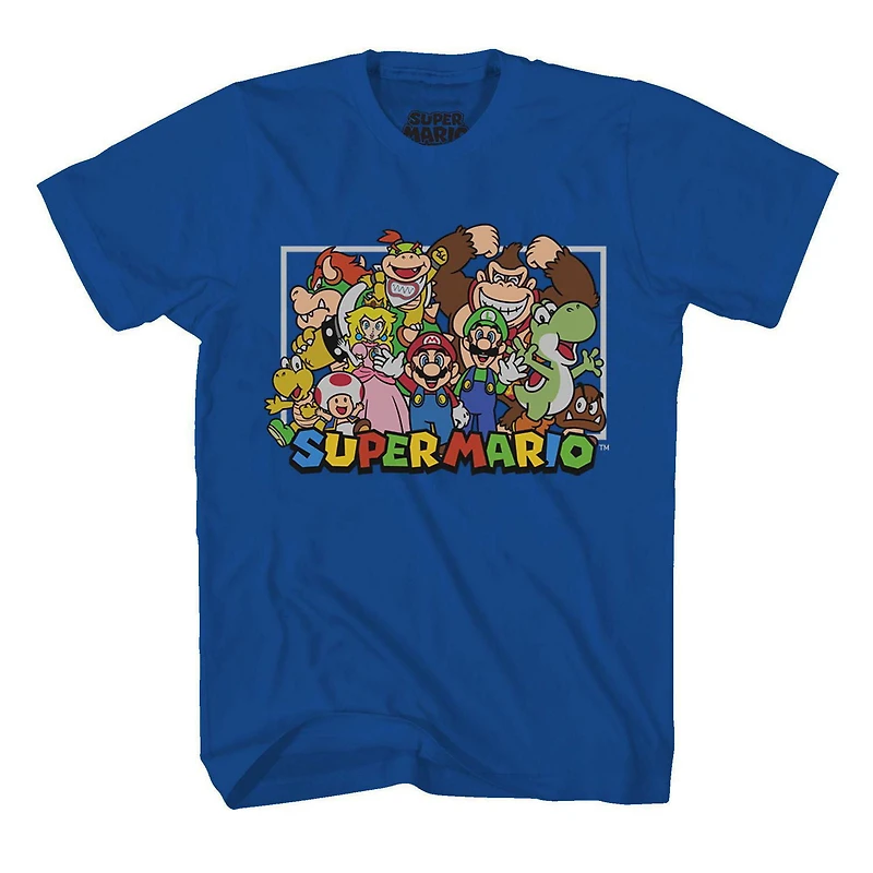 Super Mario Super Group Short Sleeve T-Shirt, Sizes: XS-XL