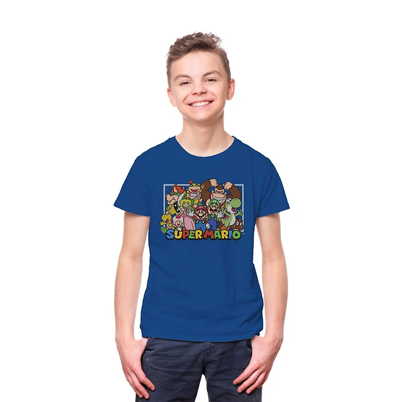 Super Mario Super Group Short Sleeve T-Shirt, Sizes: XS-XL
