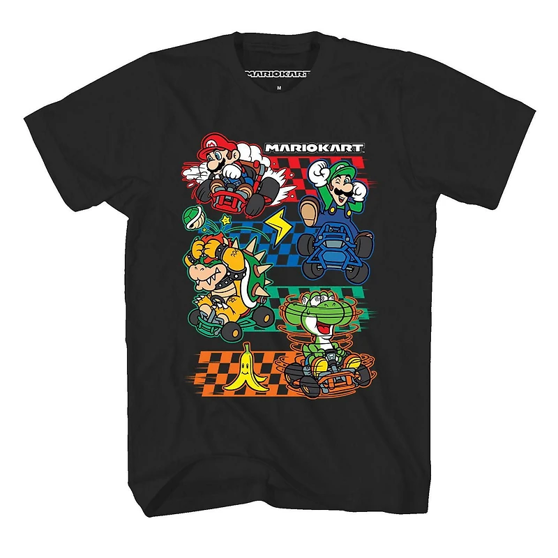 Mario Kart Four Track Boys Short Sleeve T-Shirt