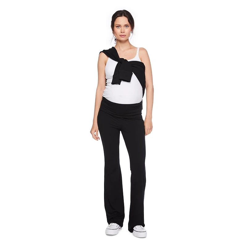 Paisley Sky Maternity Foldover Waistband Flare Leg Pant