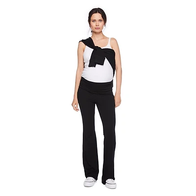 Paisley Sky Maternity Foldover Waistband Flare Leg Pant