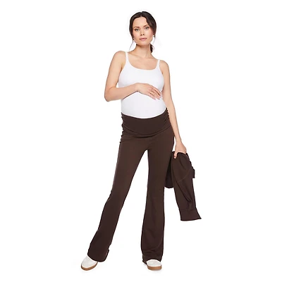 Pantalon évasé avec ceinture montée pliable Paisley Sky Maternité