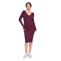 Robe mi-longue d’allaitement avec col henley Paisley Sky Maternit