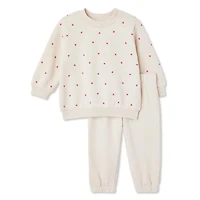 Ensemble 2 pièces avec chandail en molleton George pour bébés filles