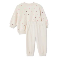Ensemble 2 pièces avec chandail en molleton George pour bébés filles