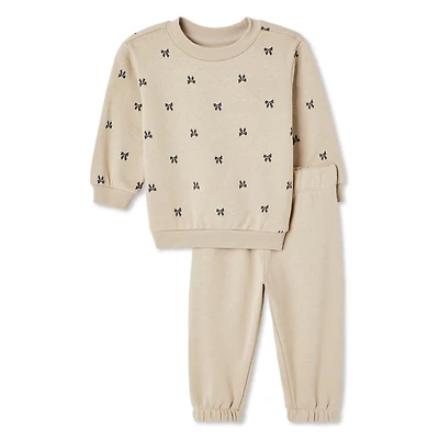 Ensemble 2 pièces avec chandail en molleton George pour bébés filles