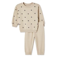 Ensemble 2 pièces avec chandail en molleton George pour bébés filles