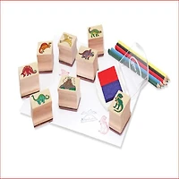 Melissa & Doug Ensemble de timbres en bois - Dinosaures