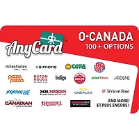 AnyCard Canada $25 eCarte-Cadaeu (Livraison par e-mail)