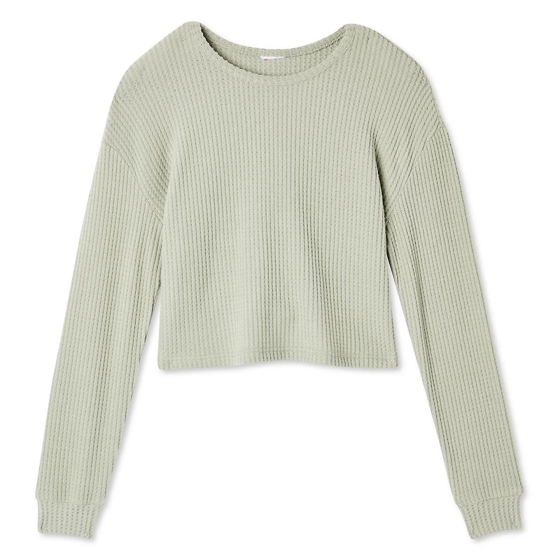 T-shirt en tricot gaufré No Boundaries pour femmes