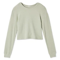 T-shirt en tricot gaufré No Boundaries pour femmes