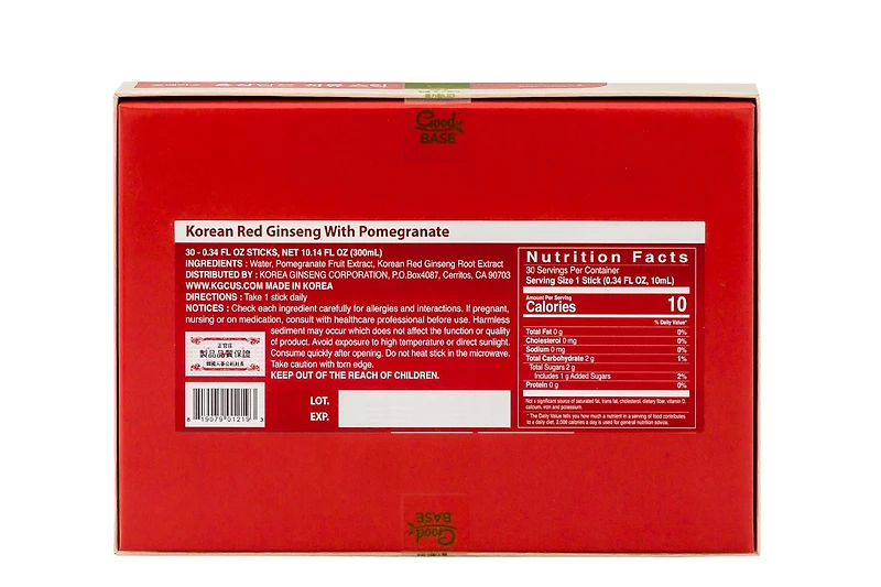 CheongKwanJang Goodbase Boisson coréenne à la grenade et au ginseng rouge