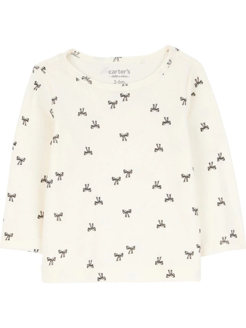 Ensemble pull pour bébé fille Carter's Child of Mine - Nœuds noirs Tailles : Prématuré 24 mois