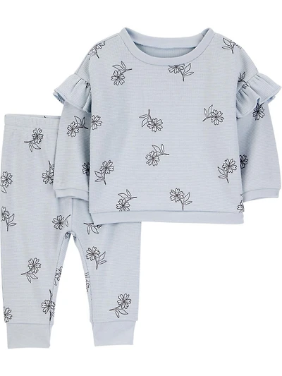 Carter's Child of Mine Baby Girls' 2-Piece Set - Blue Floral, Sizes: Preemie 24 Months