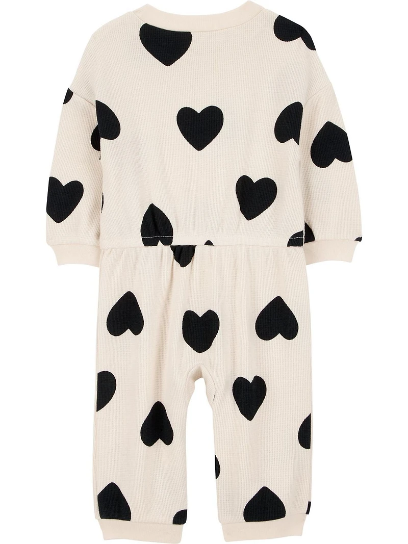 Carter's Child of Mine Baby Girls' 2-Piece - Black and White Heart, Sizes: Preemie 24 Months
