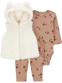 Carter's Child of Mine Baby Girl's Vest Set - Cheetah, Sizes: Preemie 24 Months