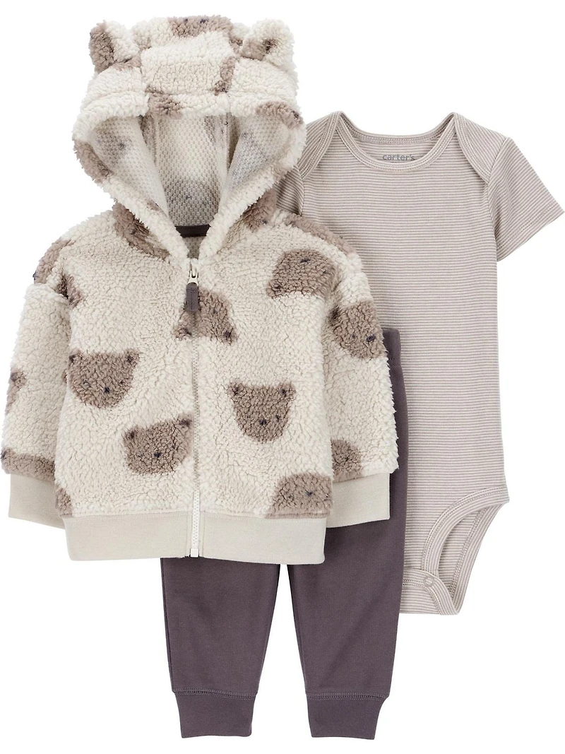 Ensemble cardigan pour bébé fille Carter's Child of Mine - Ours brun Tailles : Prématuré 24 mois