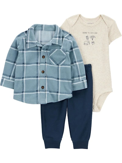 Ensemble cardigan Carter's Child of Mine pour bébé garçon - Veste bleue Tailles : Prématuré 24 mois