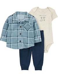 Ensemble cardigan Carter's Child of Mine pour bébé garçon - Veste bleue Tailles : Prématuré 24 mois