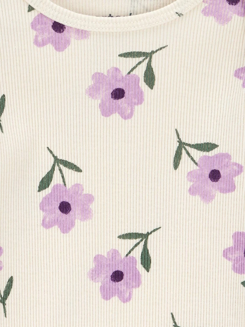 Ensemble gilet pour bébé fille Carter's Child of Mine - Motif floral olive et violet Tailles : Prématuré 24 mois