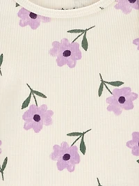 Ensemble gilet pour bébé fille Carter's Child of Mine - Motif floral olive et violet Tailles : Prématuré 24 mois