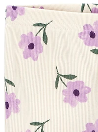 Carter's Child of Mine Baby Girls' Vest Set - Olive and Purple Floral, Sizes: Preemie 24 Months