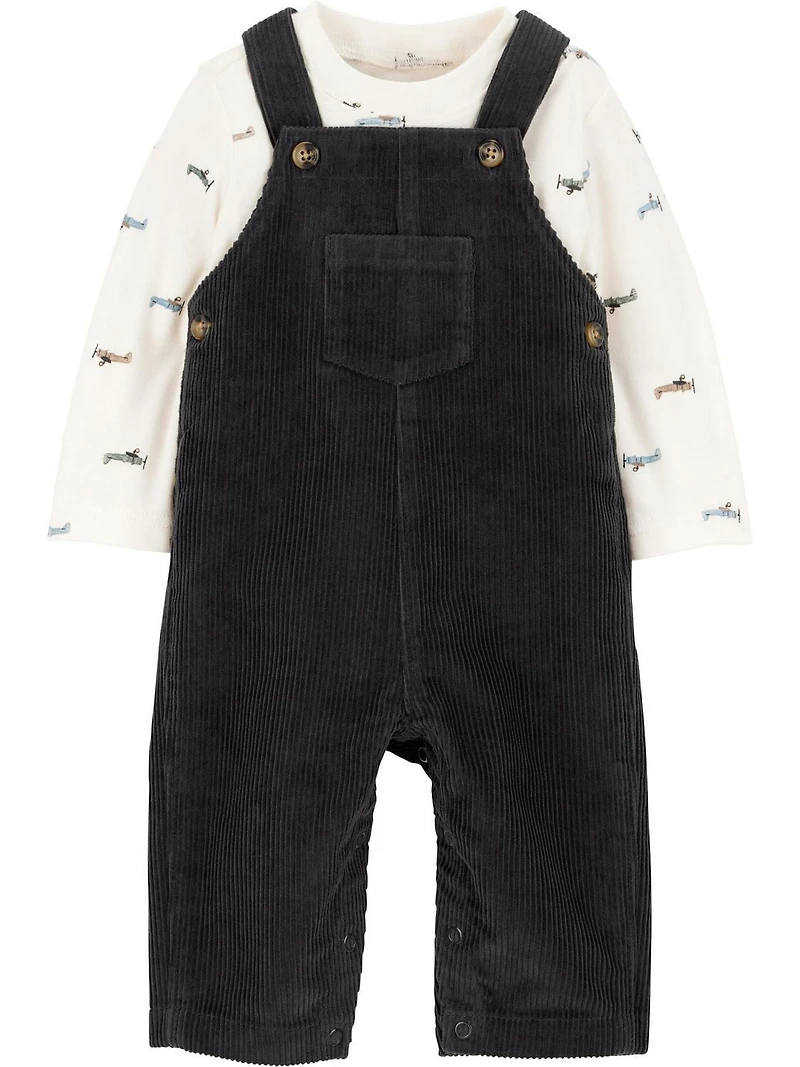 Ensemble salopette pour bébé garçon Carter's Child of Mine - Gris avion Tailles : Prématuré 24 mois