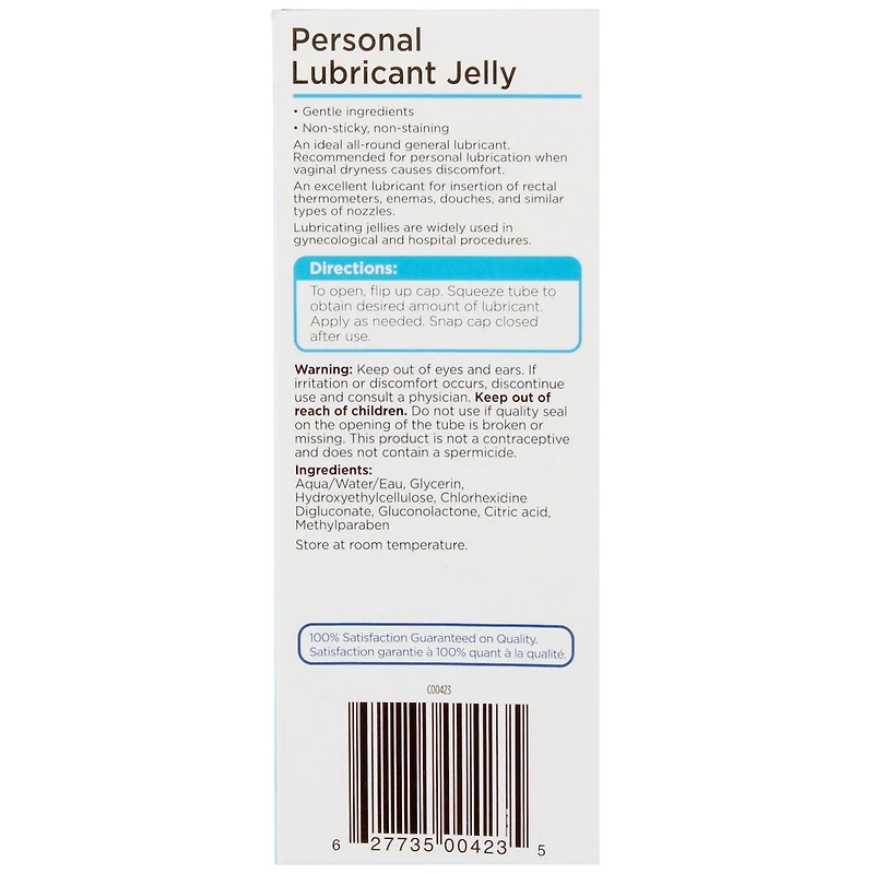 Equate Personal Lubricant Jelly, 113 g