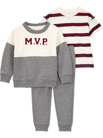 Ensemble 3 pièces pour tout-petit garçon Carter's Child of Mine - Rouge MVP Tailles : 12 mois 5T