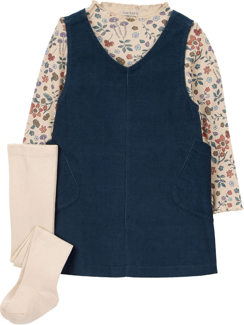Ensemble pull pour petite fille Child of Mine - Bleu marine à fleurs Tailles 12 mois - 5T