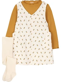 Ensemble pull Carter's Child of Mine pour petite fille - Motif floral jaune Tailles : 2T - 5T