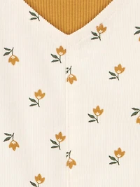 Ensemble pull Carter's Child of Mine pour petite fille - Motif floral jaune Tailles : 2T - 5T