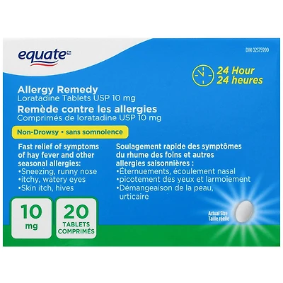 Comprimés de loratadine, 10 mg Paquet de 20