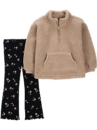 Carter's Child of Mine Toddler Girls' 2-Piece Set - Black Floral, Sizes: 2T 5T