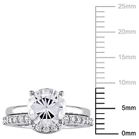 Miabella 2.80 Carat T.G.W. Created White Sapphire 10 K White Gold Bridal Set