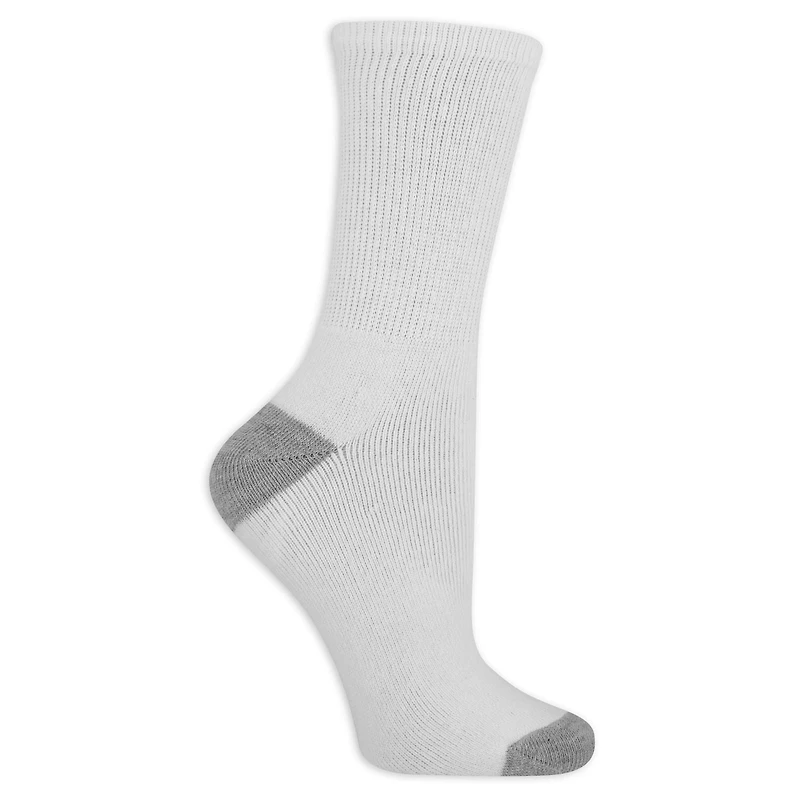 Fruit of the Loom Ladies Crew Socks - 6 Pairs, Available in sizes 4-10
