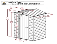 Arrow Select Steel Storage Shed, 6x5, Blue Grey