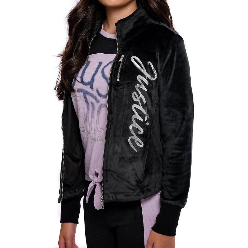 Veste zippée à manches longues Justice Cursive pour filles