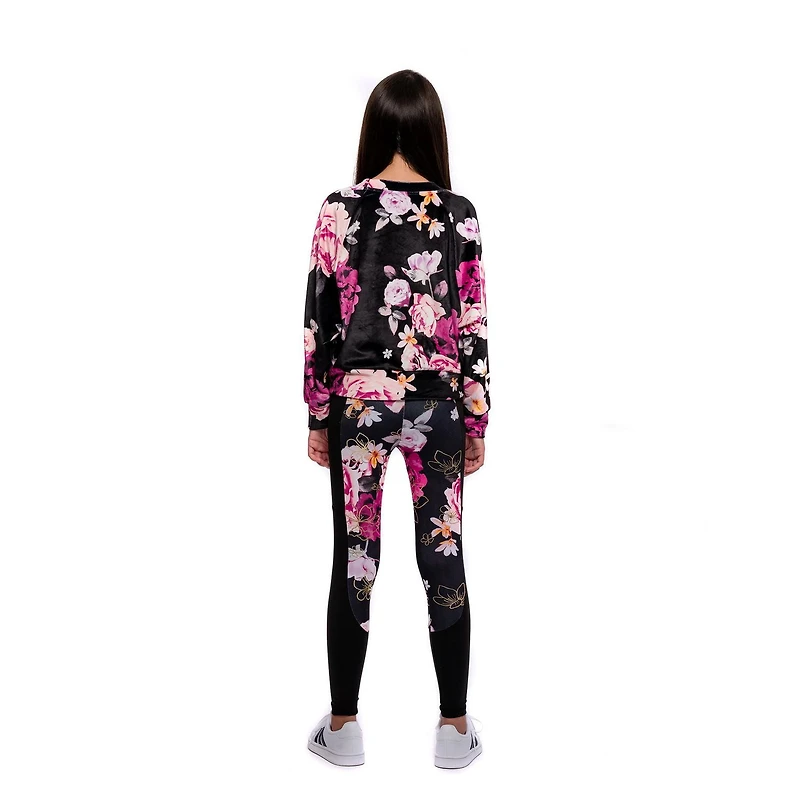 Haut à manches longues pour filles Justice Big Flowers