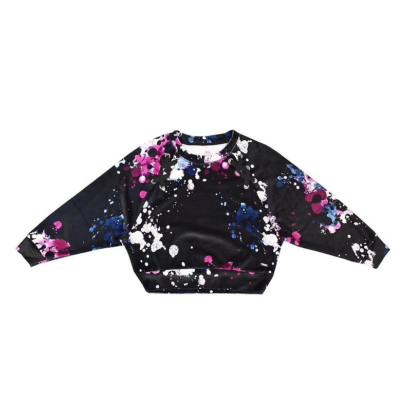 Haut à manches longues avec éclaboussures de peinture Justice pour filles