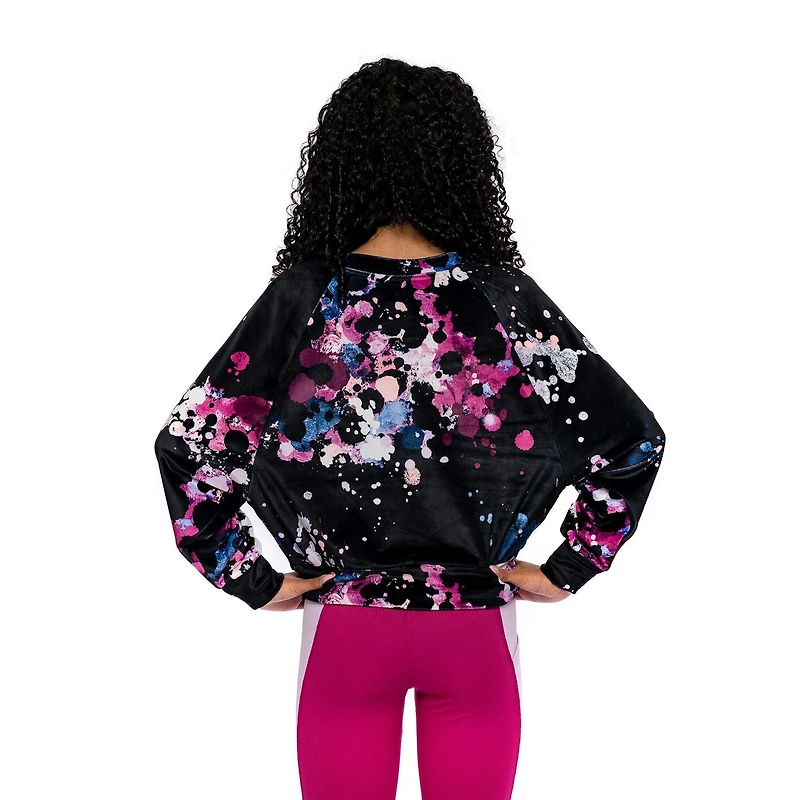 Haut à manches longues avec éclaboussures de peinture Justice pour filles