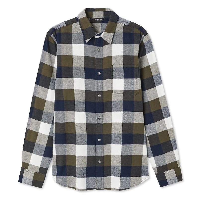 George Men's Flannel Shirt, Sizes S-2XL