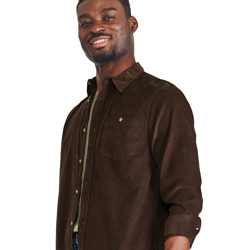 Chemise en velours côtelé George pour hommes Tailles P-2XL