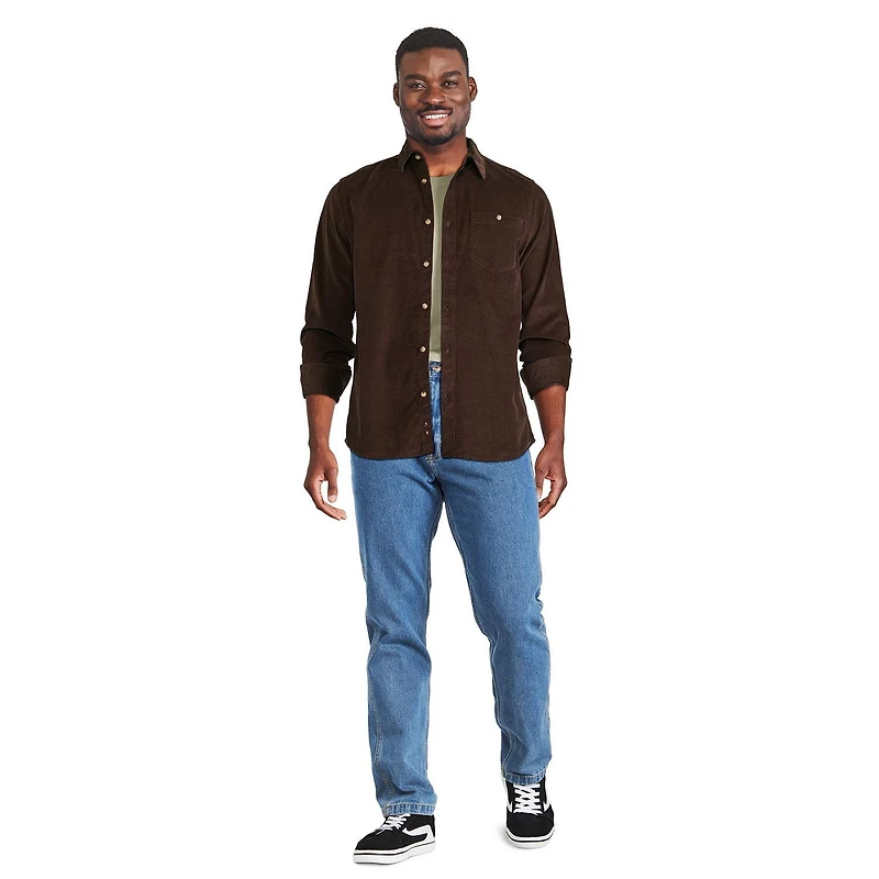 Chemise en velours côtelé George pour hommes Tailles P-2XL
